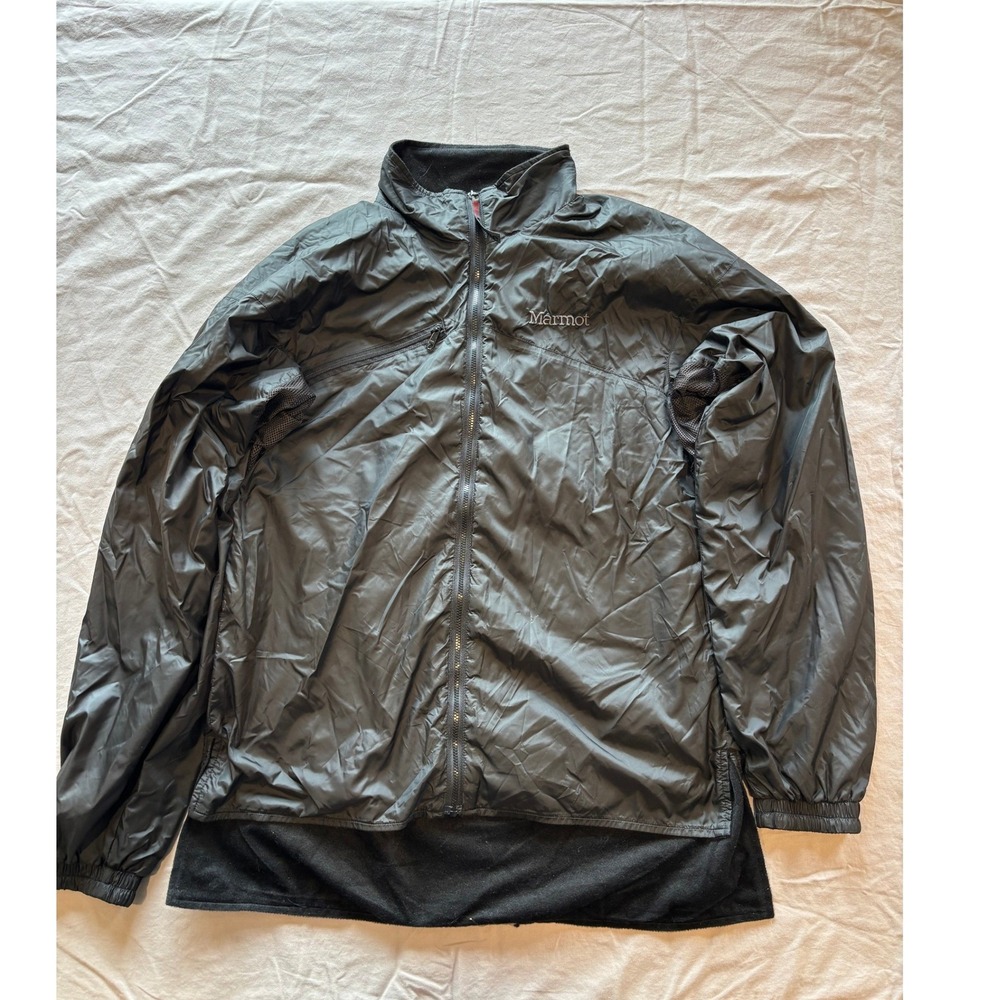Marmot Womens Ether DriClime Hooded Windbreaker Jacket Black Medium